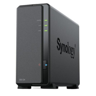 Synology DS124 | 1-zatokowy serwer NAS, ARM, 1GB RAM, 1GbE RJ-45, Tower
