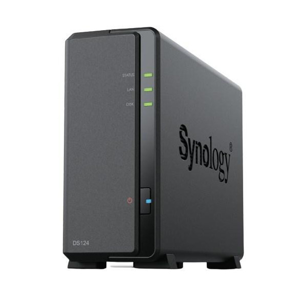 Synology DS124 | 1-zatokowy serwer NAS, ARM, 1GB RAM, 1GbE RJ-45, Tower