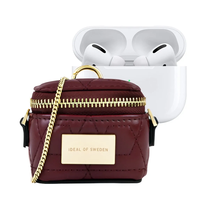 Ideal of Sweden Poppy AirPods Zip Bag Quilted Ruby uniwersalne
