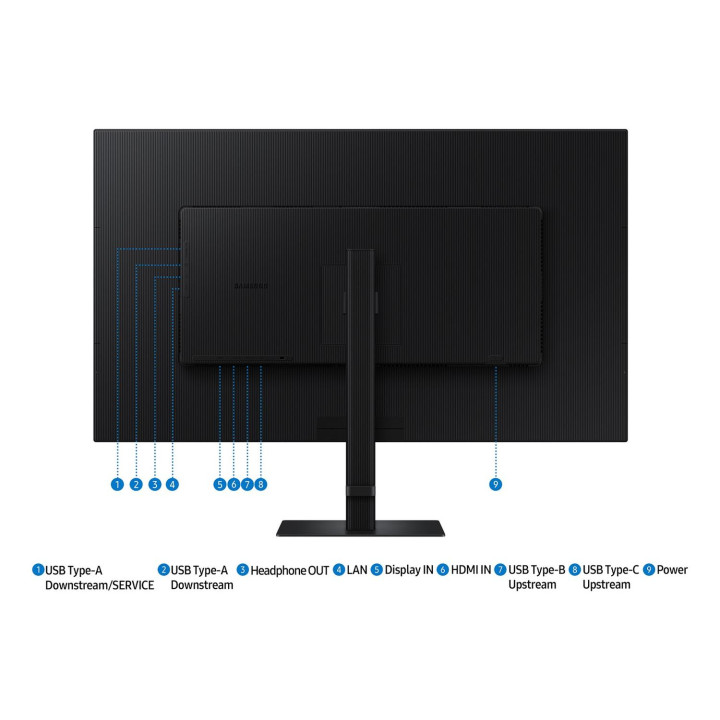 Samsung ViewFinity S8 LS37D800UAUXEN – 37'' | VA | 4K UHD | HDR10 | 100% sRGB | KVM Switch | USB-C 90W | LAN