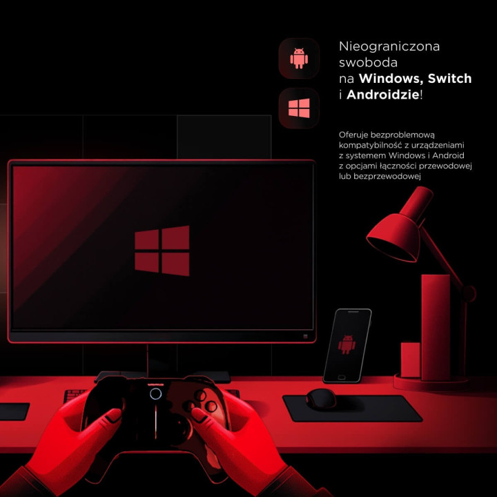 Rampage Hydra Kontroler gamingowy RGB bezprzewodowy pad biały