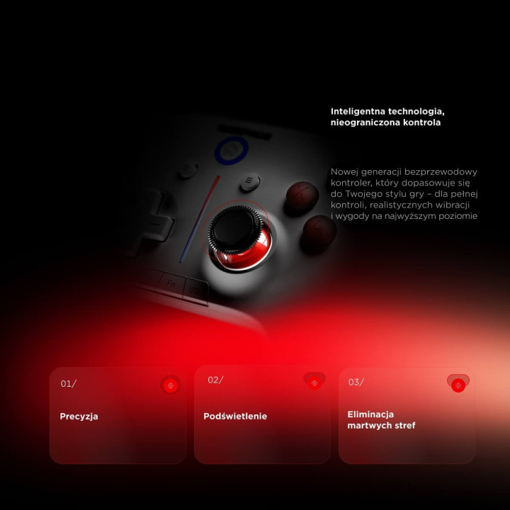 Rampage Hydra Kontroler gamingowy RGB bezprzewodowy pad biały