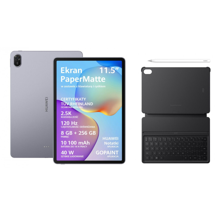 Tablet Huawei MatePad 11,5'' 2025 8/256GB WiFi szary + klawiatura + rysik