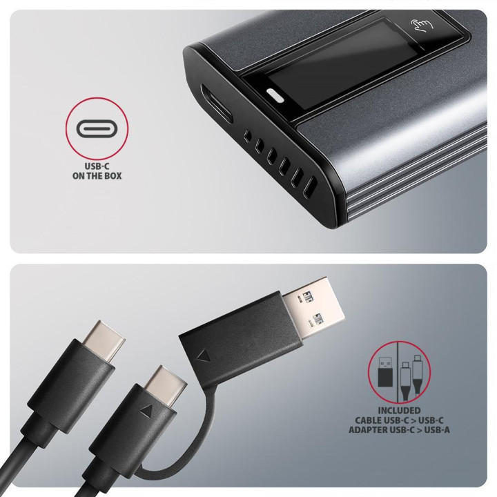 Obudowa zewnętrzna Axagon do dysków M.2 NVMe & SATA SSD/ USB-C 3.2 G2 szara