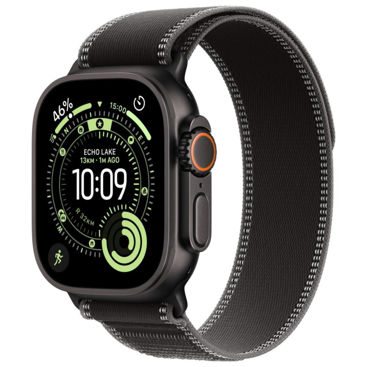 Apple Watch Ultra 3 GPS + Cellular 49mm Black Titanium Case | Black Trail Loop - M/L