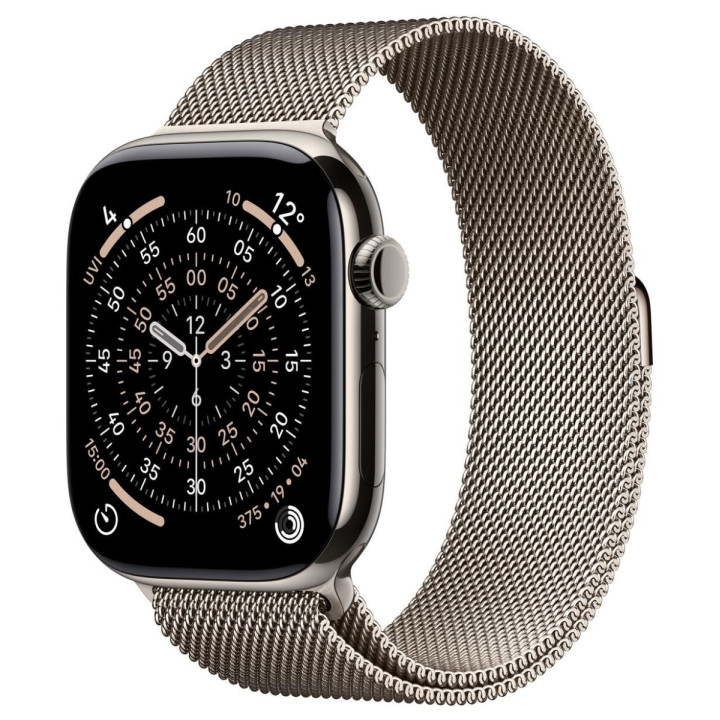 Apple Watch Series 11 GPS + Cellular 46mm Natural Titanium Case | Natural Milanese Loop - M/L