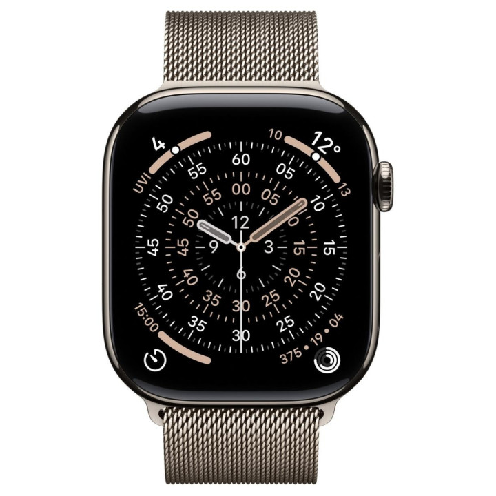 Apple Watch Series 11 GPS + Cellular 46mm Natural Titanium Case | Natural Milanese Loop - M/L