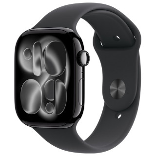 Apple Watch Series 11 GPS 42mm Jet Black Aluminium Case | Black Sport Band - M/L