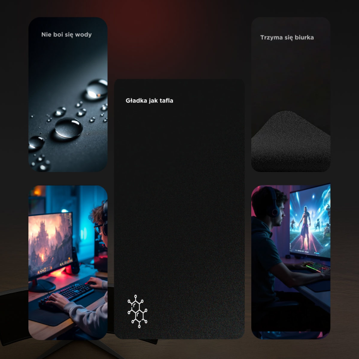 Podkładka pod mysz - Rampage Podkładka gamingowa Pulsar Pro M tkanina jacquard 35x29 cm czarna