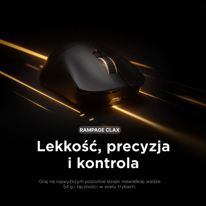 Rampage Clax PAW3311 1k Hz 24 000 DPI bezprzewodowa BT 5.1 czarna