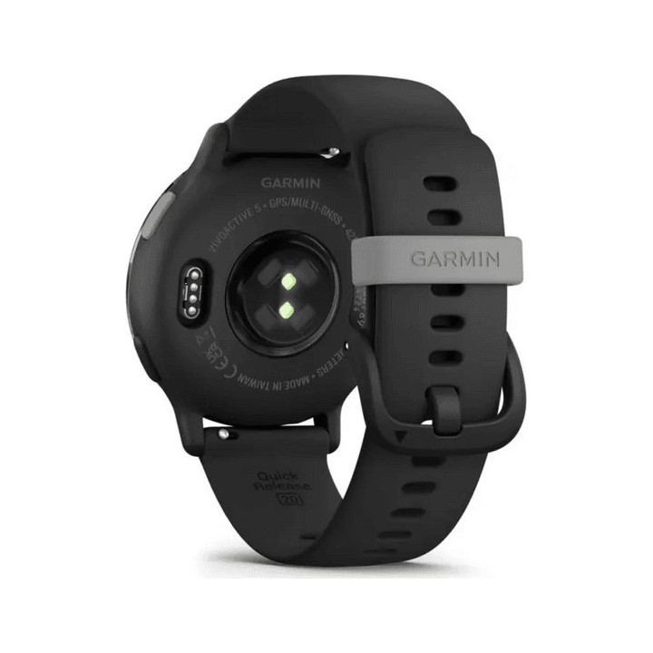Garmin vivoactive 5 z czujnikiem tętna HRV Elevate Ox (łupkowa ramka / czarna koperta / czarny pasek)
