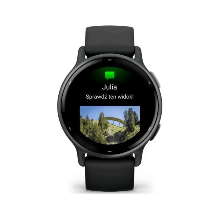 Garmin vivoactive 5 z czujnikiem tętna HRV Elevate Ox (łupkowa ramka / czarna koperta / czarny pasek)