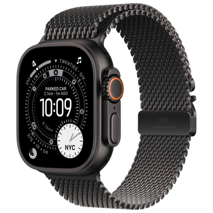 Apple Watch Ultra 3 GPS + Cellular 49mm Black Titanium Case | Black Titanium Milanese Loop - S