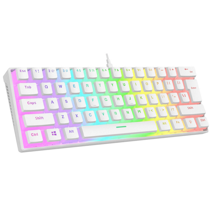 Rampage Klawiatura mechaniczna gamingowa Radiant K11 60% RGB Blue Switch, biała
