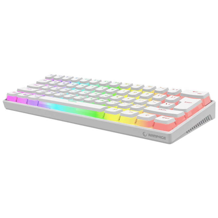 Rampage Klawiatura mechaniczna gamingowa Radiant K11 60% RGB Blue Switch, biała
