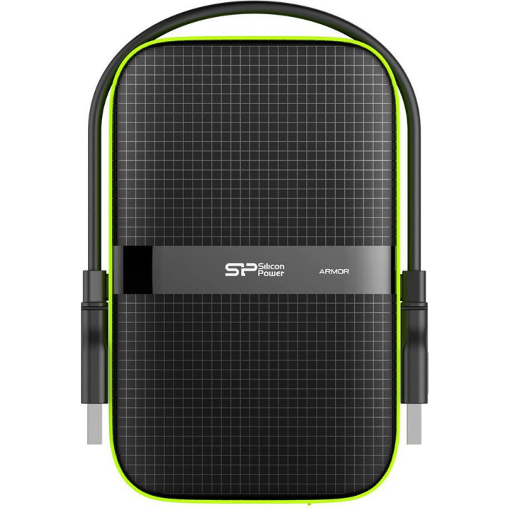 Dysk zewnętrzny Silicon Power Armor A60 4TB 2.5 USB 3.2 5400 obr/min Green-Black (SP040TBPHDA60S3K)