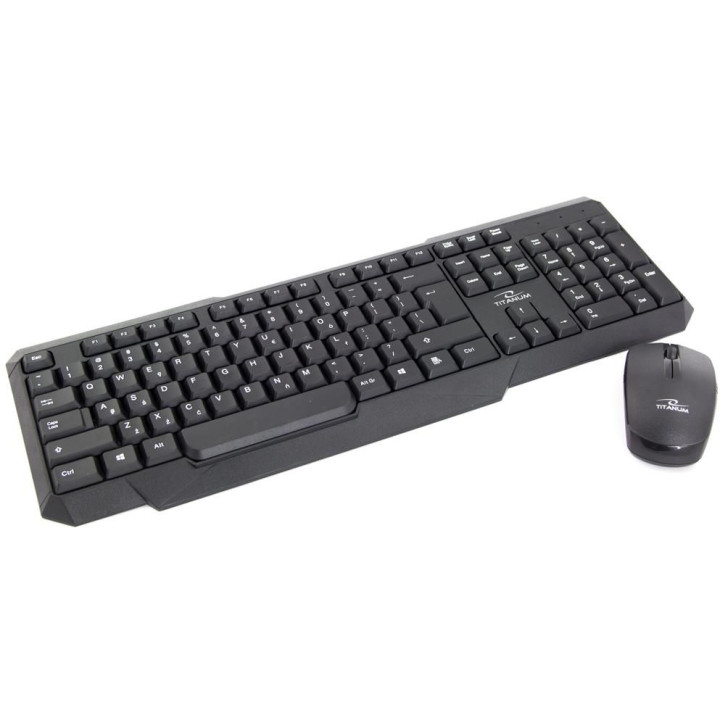 Zestaw klawiatura + mysz TITANUM MEMPHIS TK108 (USB; (US); kolor czarny; optyczna; 1000 DPI)