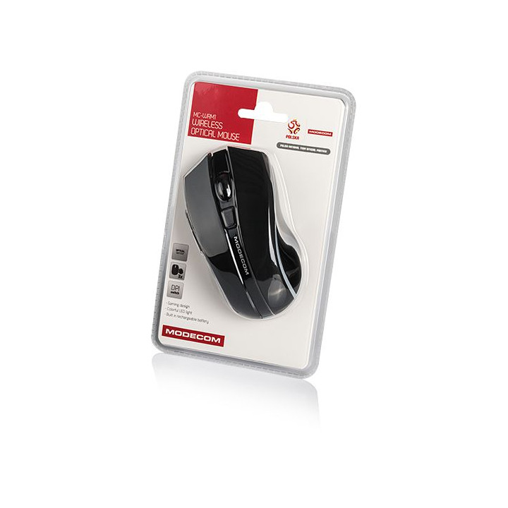 Mysz MODECOM WRM1 M-MC-WRM1-100 (optyczna; 1600 DPI; kolor czarny