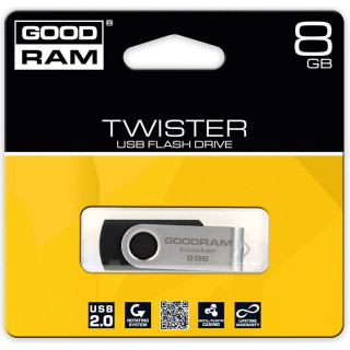 Pendrive GoodRam Twister UTS2-0080K0R11 (8GB; USB 2.0; kolor czarny)