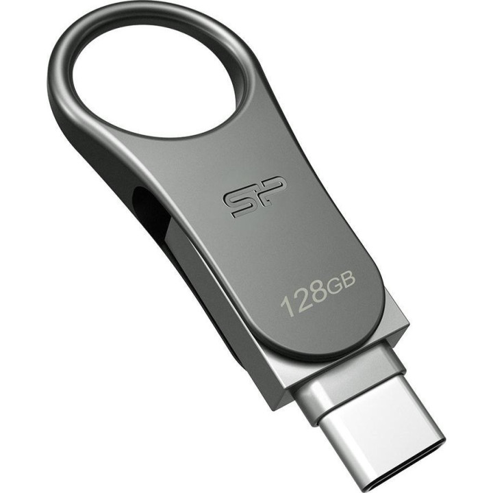 Pendrive Silicon Power Mobile C80 128GB Dual USB 3.1/Type-C Silver (SP128GBUC3C80V1S)