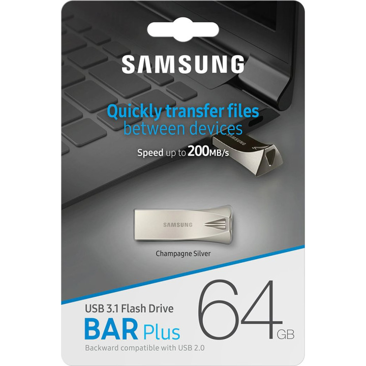 Samsung 64GB BAR Plus Champaign Silver USB 3.1