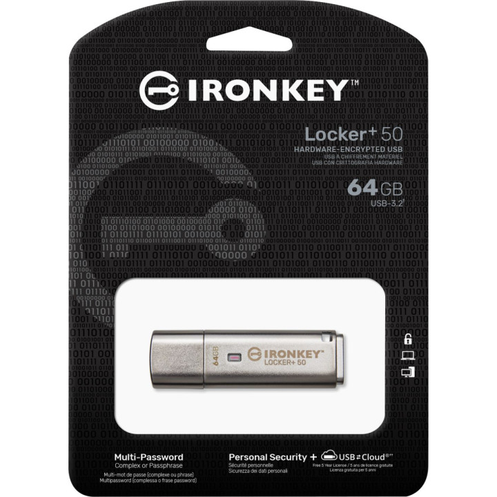 Kingston IronKey Locker+ 50 64GB USB 3.0