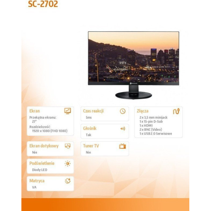 Monitor AG NEOVO MONITOR LCD PROFESJONALNY 24/7 SC-2702