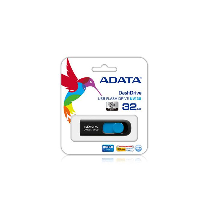 ADATA DashDrive UV128 128GB USB3.0 Black-Blue