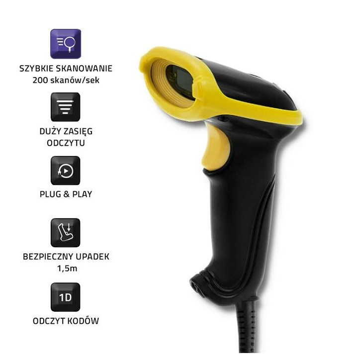 Skaner kodów kreskowych Qoltec 50860