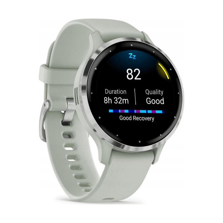 Garmin Venu 3S z czujnikiem tętna HRM Elevate Ox (srebrna ramka / szałwiowoszara koperta / szałwiowoszary pasek)