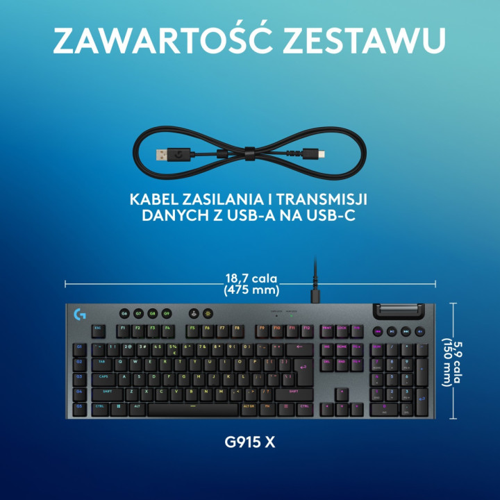 Logitech G915 X Tactile Przewodowa