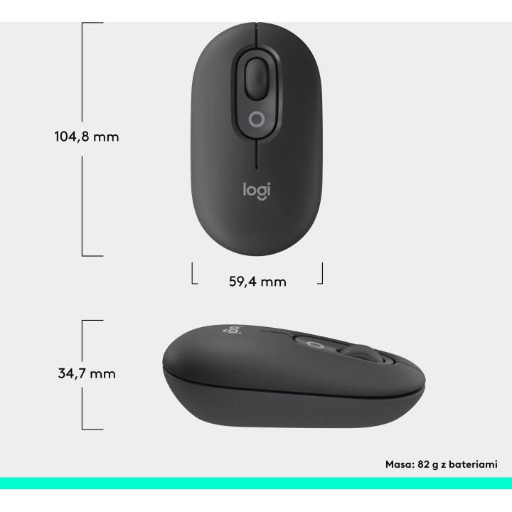 Logitech POP ICON Mouse Grafitowa