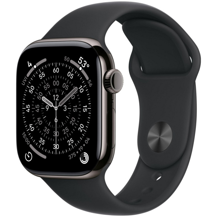 Apple Watch Series 11 GPS + Cellular 42mm Slate Titanium Case | Black Sport Band - S/M