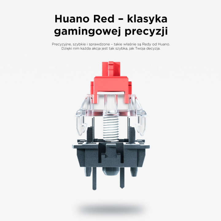 Rampage Klawiatura mechaniczna TKL GHOST Huano Red Switch biała
