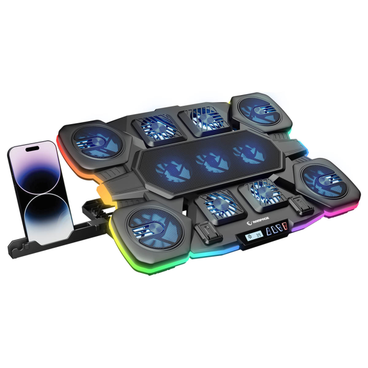 Rampage Glacier Gamingowa podstawka chłodząca pod laptop 14–17”, 2600RPM, czarna