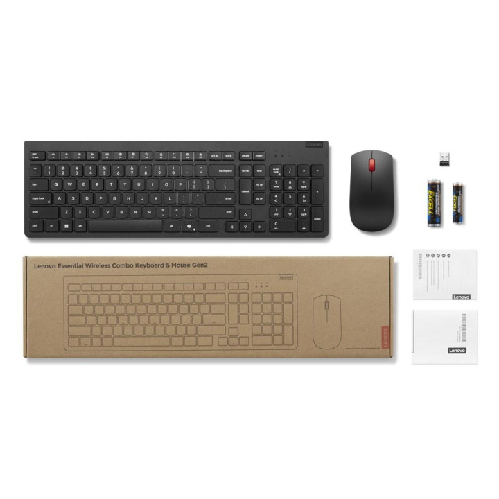 Zestaw bezprzewodowy Klawiatura i Mysz Lenovo Essential Wireless Combo Gen 2 AI US English 4X31R64491