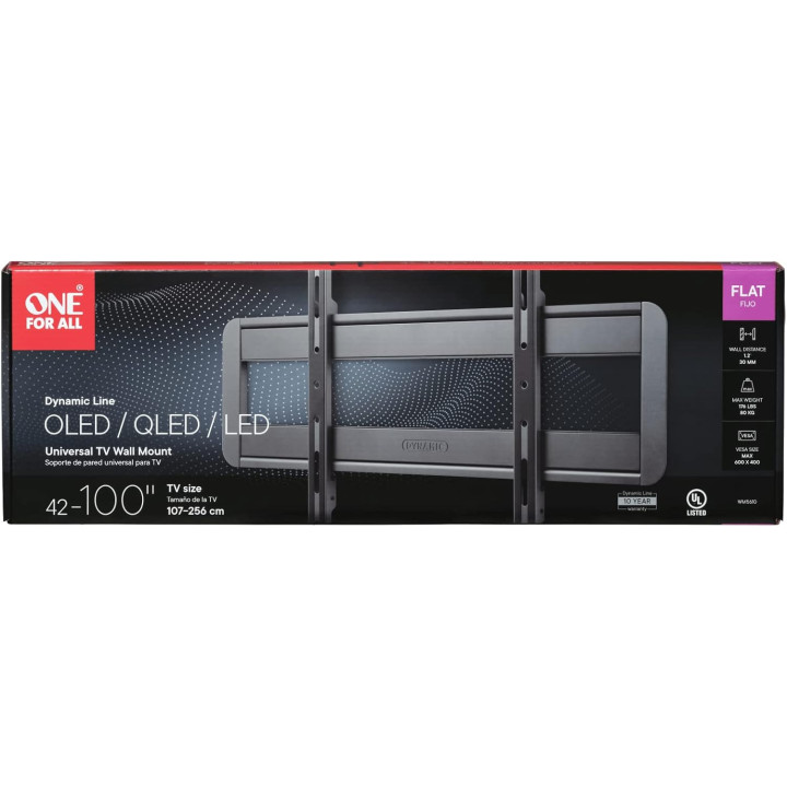 Uchwyt płaski One For All WM5610 do dużych TV 42"-100" max 100kg, czarny