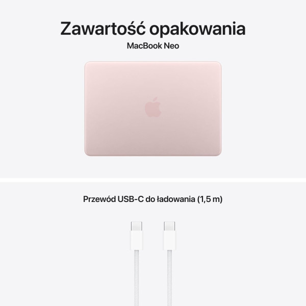 Laptop Apple MacBook Neo MHFH4ZE/A A18 Pro 6‑core CPU 5‑core GPU 13" 8GB 256SSD Int MacOS Subtelny róż