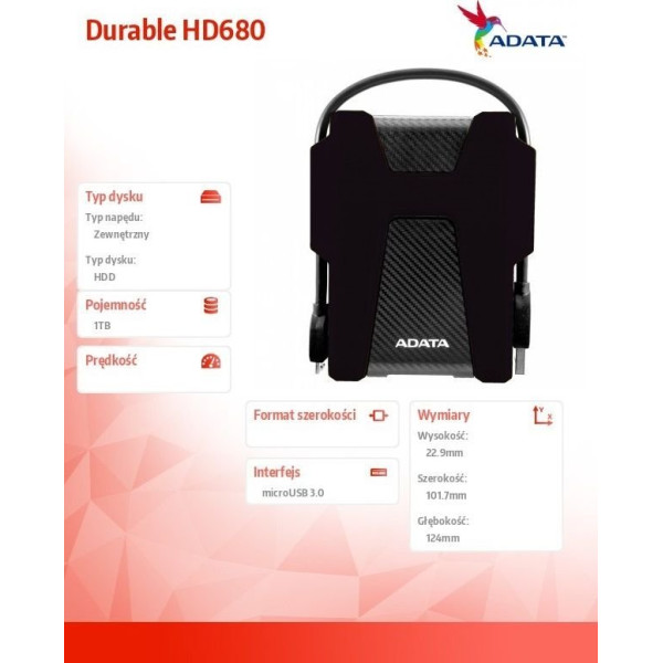 ADATA HD680 1TB (Czarny)