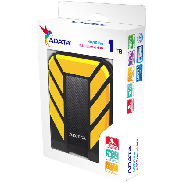 Dysk zewnętrzny HDD ADATA HD710 AHD710P-1TU31-CYL (1 TB; 2.5 ; USB 3.1; 8 MB; kolor żółty)