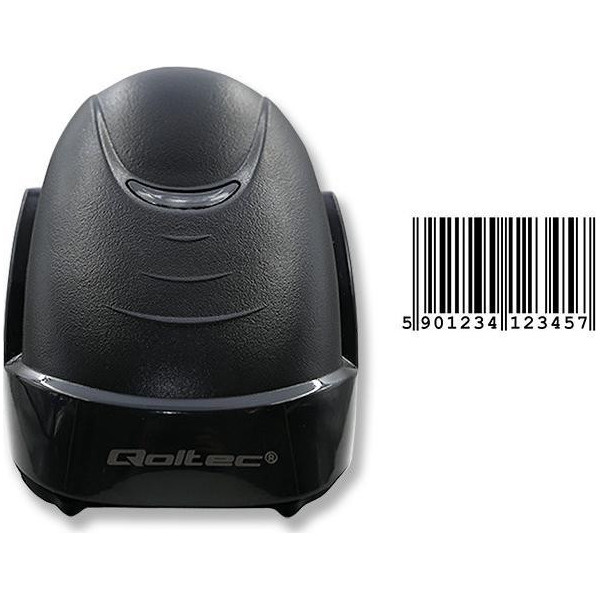 QOLTEC CZYTNIK KODÓW KRESKOWYCH LASEROWY | 1D | USB | CZARNY