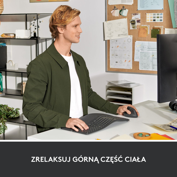 Mysz bezprzewodowa Logitech Lift ergonomiczna dla leworęcznych grafitowa 910-006474