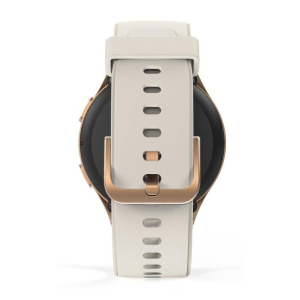 Hama Smartwatch 8900, GPS, AMOLED 1.3, złota koperta, beżowy pasek silikonowy