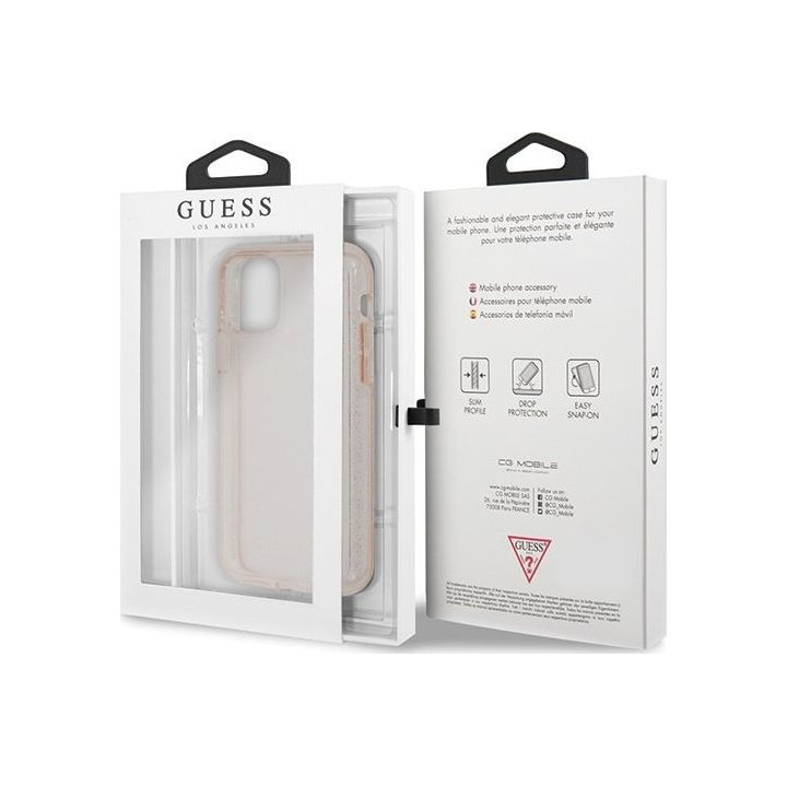 Guess Glitter Case iPhone 11 Pro pink (GUHCN58PCGLPI)