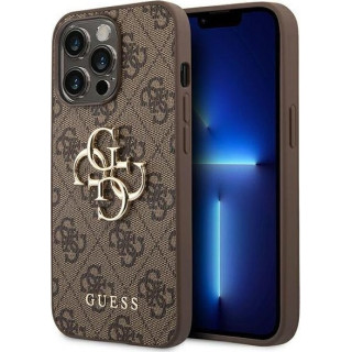 Guess 4G Big Metal Logo iPhone 14 Pro Max brązowy