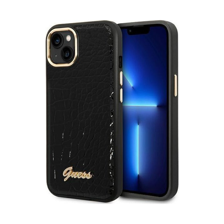 Guess Croco Collection do iPhone 14 Plus (czarny)