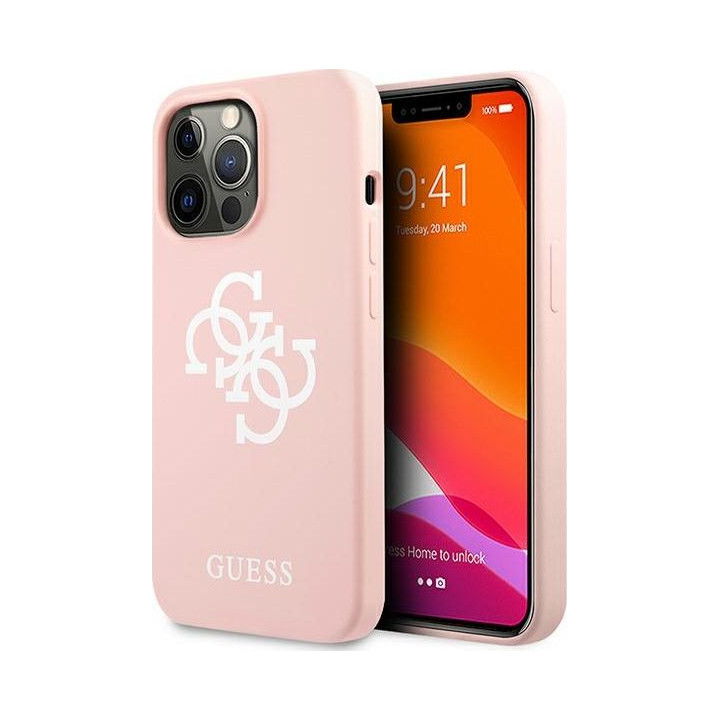 Guess Silicone 4G Big Logo do iPhone 13 Pro (różowy)