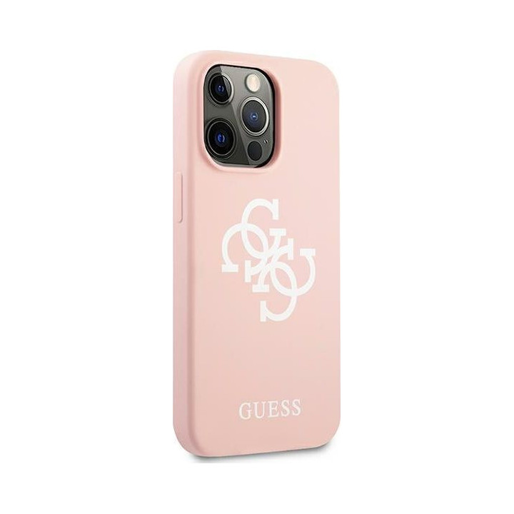 Guess Silicone 4G Big Logo do iPhone 13 Pro (różowy)