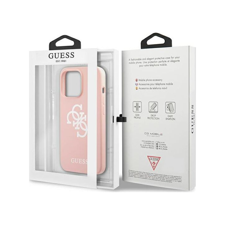 Guess Silicone 4G Big Logo do iPhone 13 Pro (różowy)