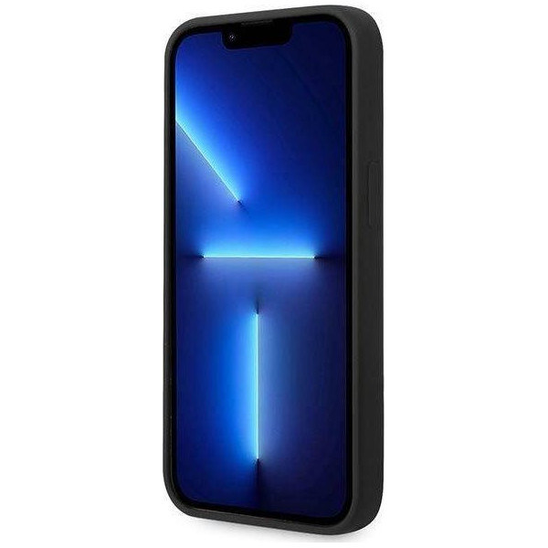 Guess Silicone Logo Plate MagSafe do iPhone 14 Plus (czarny)